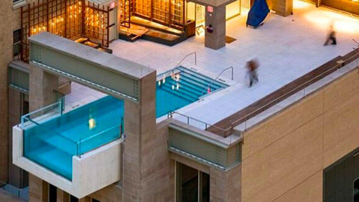 Hotellet The Joule i Dallas ha ren bra utsikt från sin pool.